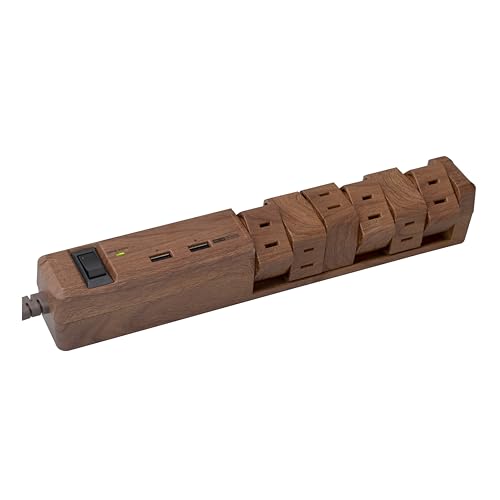 Fargo TAPKING クルッと回転させる 両挿し AC12個口 USB-A 界面 3.4A ワット数飲み口 1.8m まっ黒い材木 肌理調 PT60112DW