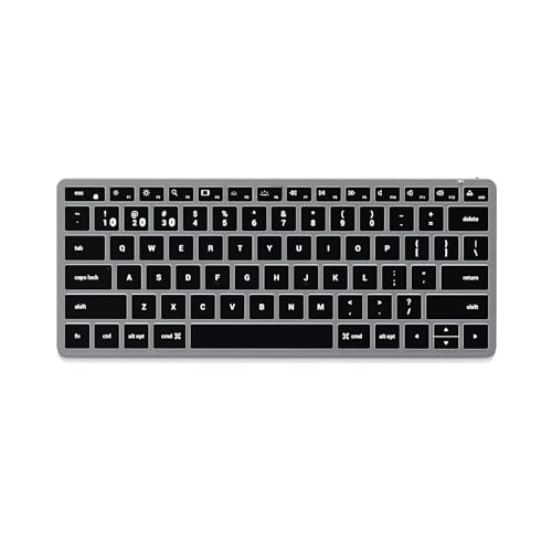 Satechi か細い X1 Bluetooth バックライトキーボード マルチ有りの実(あき場所薄墨色) (1区画) (iMac, MacBook, iPadなど2012以後 Macデバイス相応う)