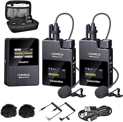 ワイヤレスマイクシステム Comica BoomX-D2 外付けマイク2.4Gデジタル無線マイクロホン 多機能 小型ステレオマイク 3.5mm受信機*1 送信機*2 ワイヤレスクリップマイク カメラ/スマートフォン iOSAndroid用 技適マーク日|ネコサン商店