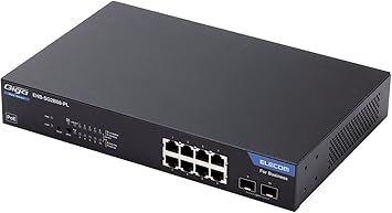 エレコム スイッチングハブ 8ポート ギガビット PoE機能搭載 レイヤー2 耐熱50度 ループ防止機能 3年保証 EHB-SG2B08-PL｜ネコサン商店 32,693円
