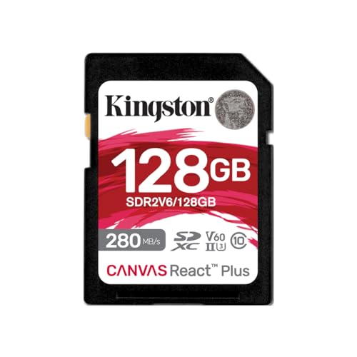 キングストン SDXCカード 128GB 最大280MB/s UHS-II V60 4K Canvas React Plus SDR2V6/128GB 製品寿命期間保証｜ネコサン商店