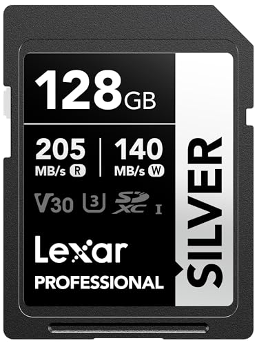 Lexar Professional SILVER SDXC UHS-I 歌留多 C10 U3 V30 4K UHD SD 最大限度読取す早さ 205MB/s 記憶装置歌留多 国内置き目品 国内受け支える可 (128GB)