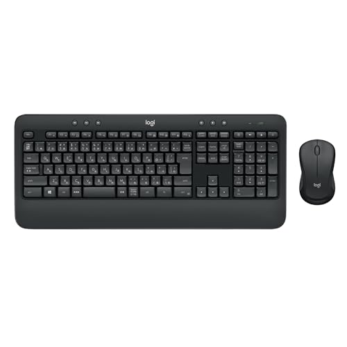 ロジクール マウス ワイヤレスキーボード セット MK540 ワイヤレス キーボード ワイヤレスコンボ パームレスト チルトレッグ搭載 耐水 高耐久性 Unifying USB接続 windows chrome グラファイト 国内正規品