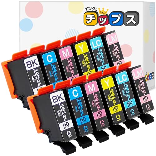 インクのチップス エプソン(epson)用 KAM(カメ)互換 6色 2セット KAM-6CL-L 増量版 互換インクカートリッジ 対応機種:EP-884AR EP-885AW EP-885AB EP-885AR EP-886AW EP-886ABインクカートリッジ