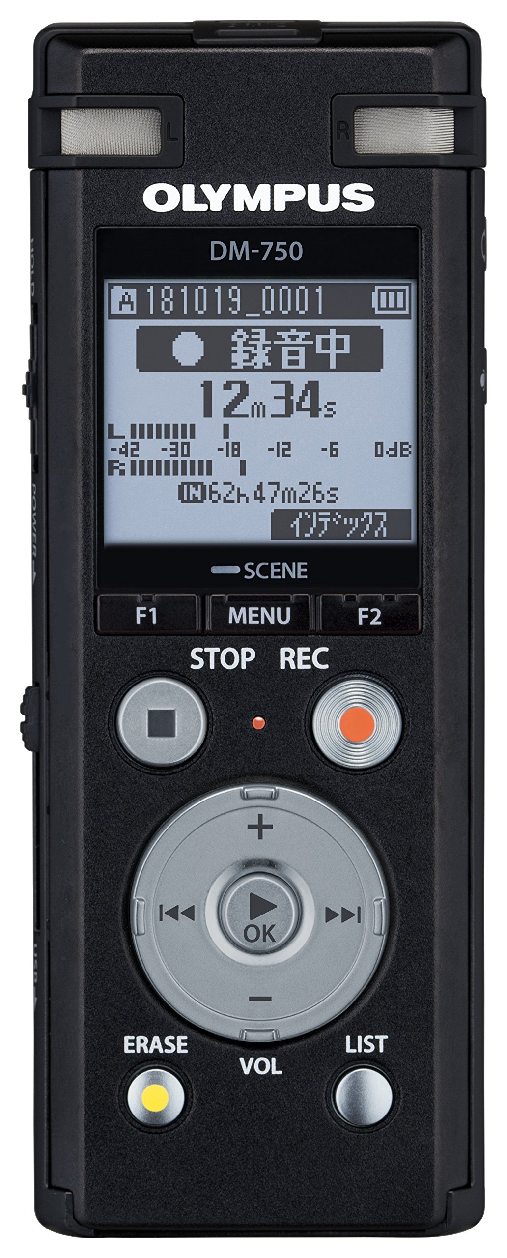 OM SYSTEM/オリンパス OLYMPUS 集積回路リコーダー VoiceTrek DM-750 BLK 内蔵記憶装置4GB MicroSD (議事録、話し合い/校正刷り吹き込み、取材、インタヴュー)