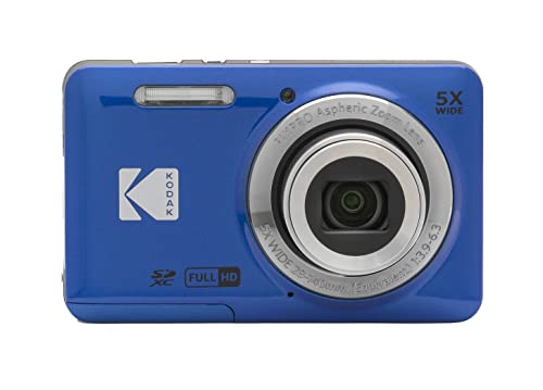 KODAK (コダック) PIXPRO 使いやすい ズーム FZ55-BL 16MP デジタルカメラ 光学5倍ズーム 広角 28mm 2.7インチ液晶画面 (ブルー)