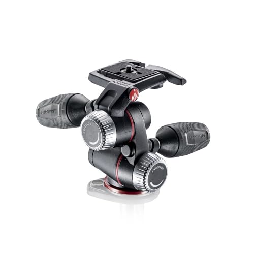 マンフロット(Manfrotto) 3ウェイ雲台 XPRO3ウェイ雲台 クイックリリースプレート付属 最大耐荷重8kg 自重1kg コンパクトに持ち運べるリトラクタブルレバー フリクションコントロール アルミニウム MHXPRO-3W｜ネコサン商店