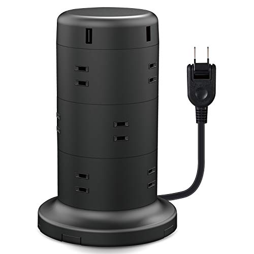エレコム ワット数水道栓 楼観型 押しひろげる吊りひも   12個口  USB 5界面   くっ付ける一部分付 雷差し固める 砂ぼこりシャッター 2m 黒いこと ECT-0720BK