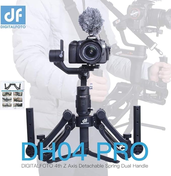 【4/4～10日限定★P10倍！】DF DIGITALFOTO DH04 Pro 電動ジンバルの縦揺れ補正 デュアルハンドグリップ 両手持ち アクセサリー装着可 RONIN-S S2 Zhiyun FEIYU Tech等専用アダプター付属 国内正規品