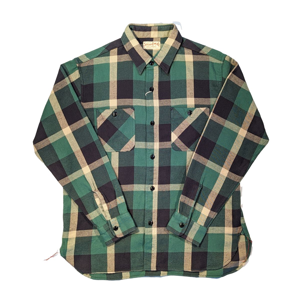 新品 UESエクストラヘビーネルシャツ 502354_15グリーンチェック柄 L 新品 UESエクストラヘビーネルシャツ 502354_15グリーンチェック