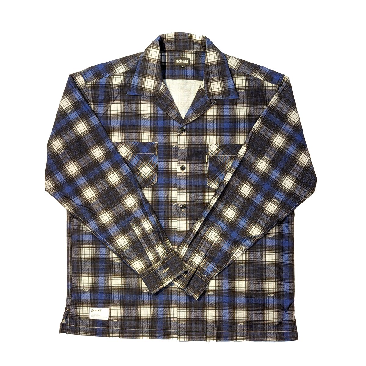 Schott ショット オンブレチェック ネルシャツ マチネル チェーンステッチ Schott ショット オンブレチェック ネルシャツ マチネル