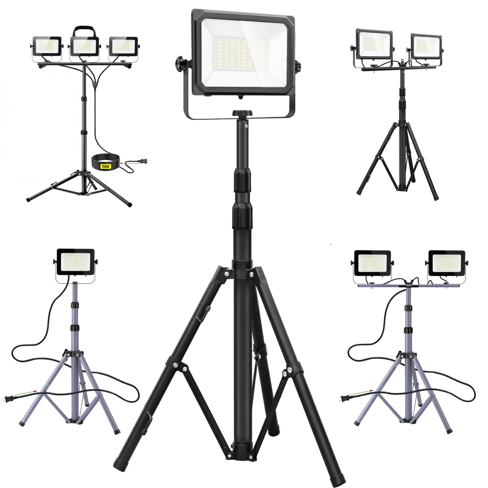 LED投光器 作業灯 LEDスタンドライト 100W 50W IP65 5Mコード 三脚 スタンド led 投光器 コンパクト LED灯光器 LED作業灯 ワークライト 防水加工 ライト led スタンド付き 100V 屋外 照明 防災 作業 工事 現場 アウトドア 倉庫 工場 夜間作業 LED照明 送料無料 150W PSE