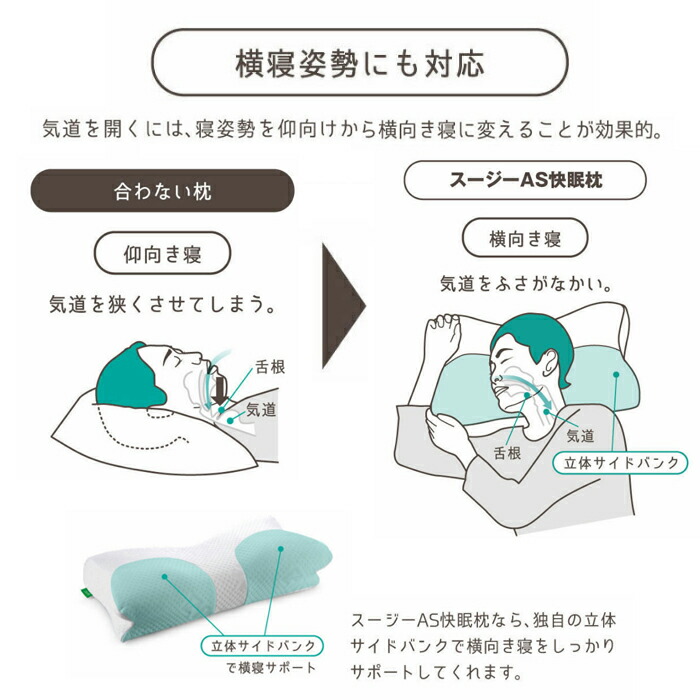 楽天市場 スージーas快眠枕 送料無料 快眠グッズ スージーas快眠枕 いびき ストレートネック いびき対策 防止 いびき対策グッズ 解消 Nelture楽天市場店