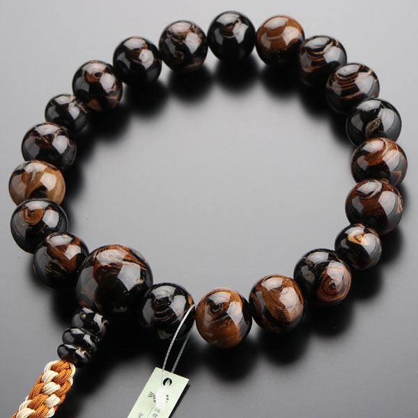 楽天市場】【数珠袋付き】数珠 男性用 18玉 本海松（約16×17ミリ