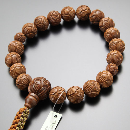 楽天市場】浄土真宗 数珠 男性用 18玉 羅漢彫 桃実 虎目石 紐房【本式