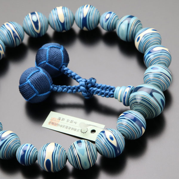 楽天市場】数珠 男性用 18玉 会津本堆朱（紫） 2色梵天房【略式数珠 京