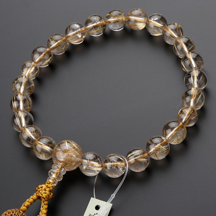 楽天市場】数珠 高級京念珠「喜芳工房」 ルチルクォーツ(金線水晶