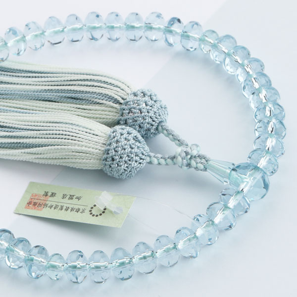 楽天市場】数珠 女性用 みかん玉 ブルークォーツ 京かがり房【略式数珠