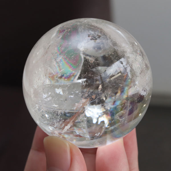 楽天市場】虹入り レインボー 水晶 丸玉 置物 ミニサイズ □種類お任せ