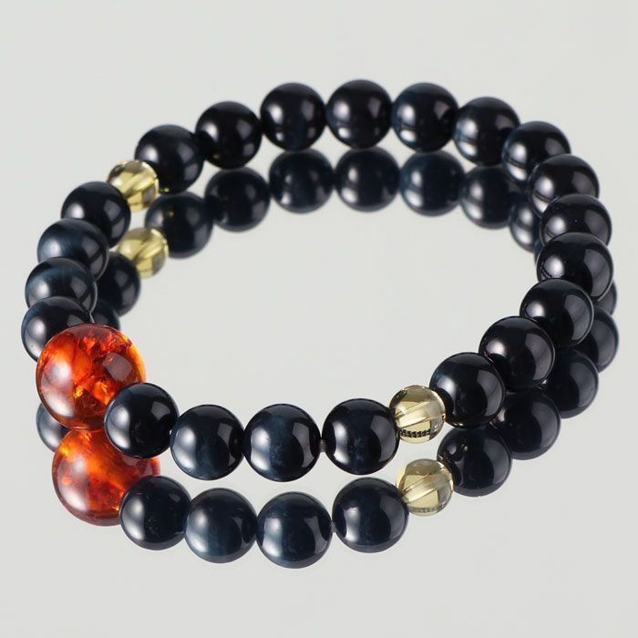 楽天市場】【現品お届け！】数珠ブレスレット 約13×14.5ミリ 虎琥珀 桐