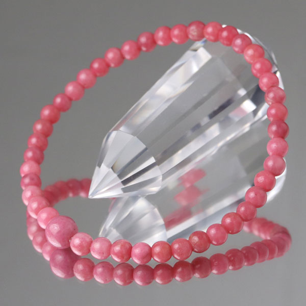 楽天市場】数珠ブレスレット 約7×8ミリ 紅桜 ローズクォーツ