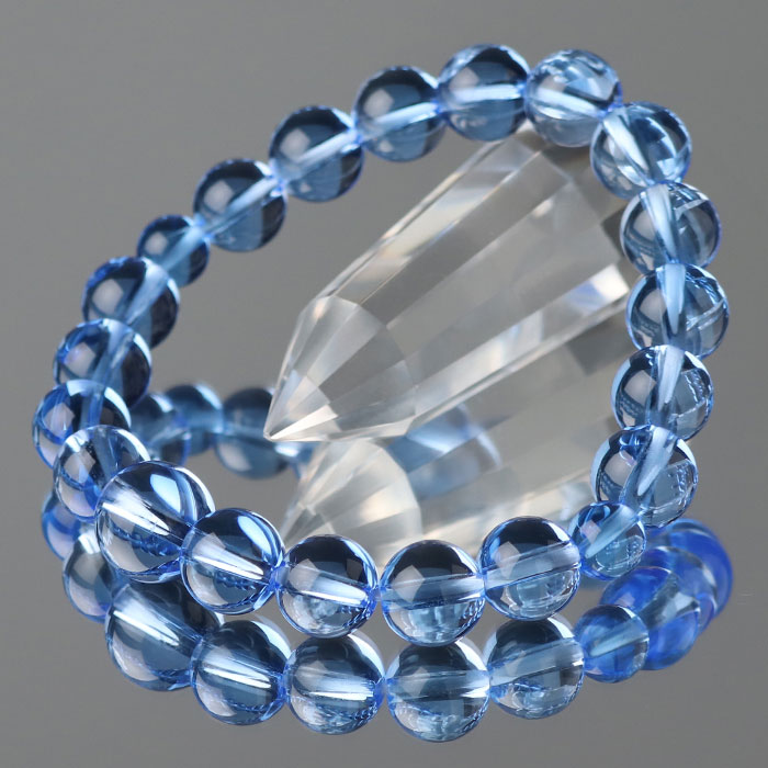 楽天市場】数珠ブレスレット 約7ミリ ブルークォーツ 本水晶
