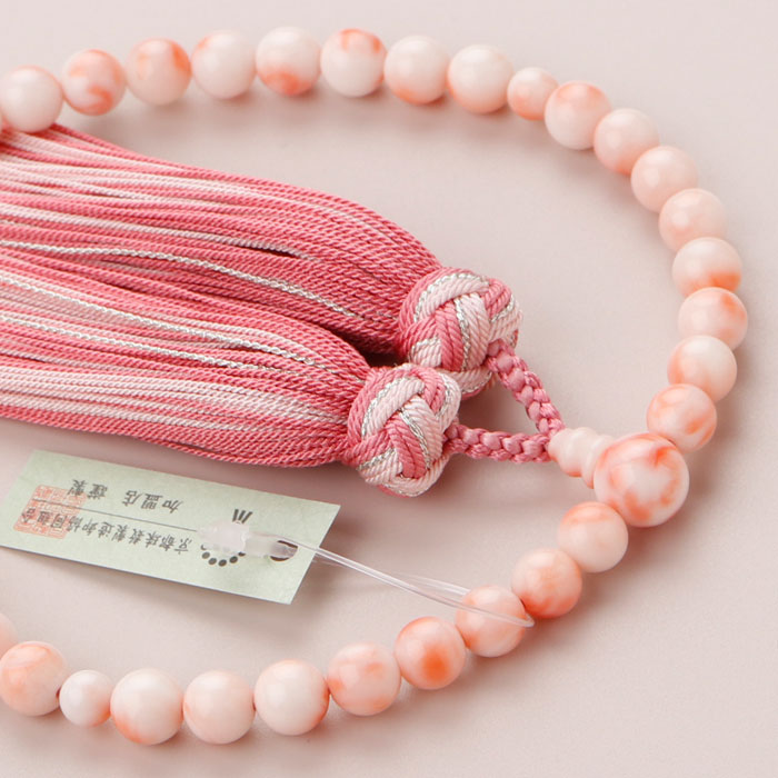 大特価！ 白珊瑚 念珠 数珠 ７ｍｍ 女性用 全ての宗派で使用可能保証手引き付 大特価！ 白珊瑚 念珠 数珠 7mm 女性用 全ての宗派で使用可能保証