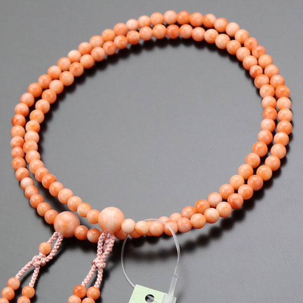 楽天市場】真言宗 数珠 女性用 8寸 深海珊瑚 2色梵天房【本式数珠 京