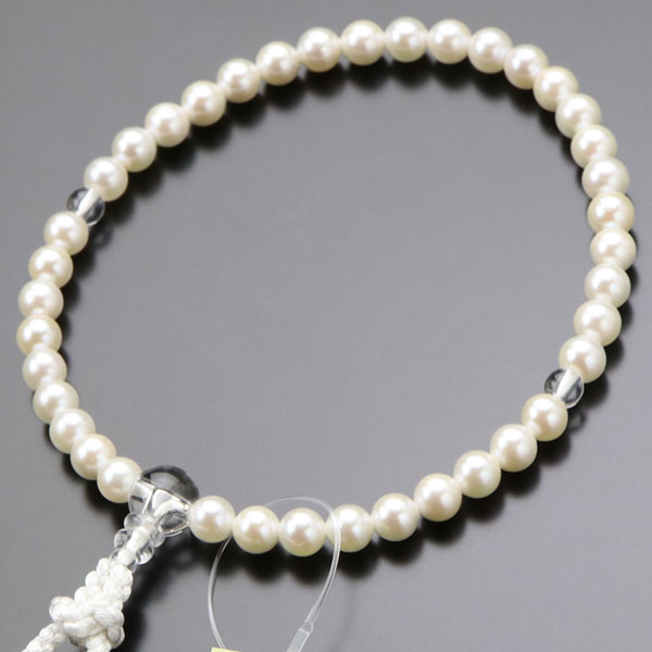 楽天市場】浄土真宗 数珠 女性用 8寸 白珊瑚 (ピンク入り) 正絹2色房