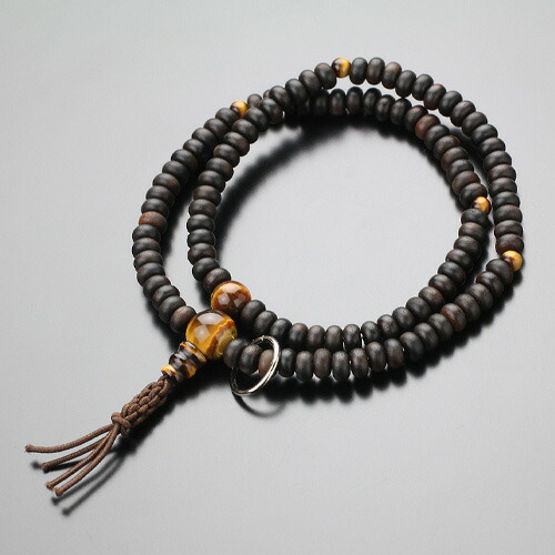 楽天市場】数珠ブレスレット 曹洞宗 108玉 縞黒檀 (艶消) 【本式数珠