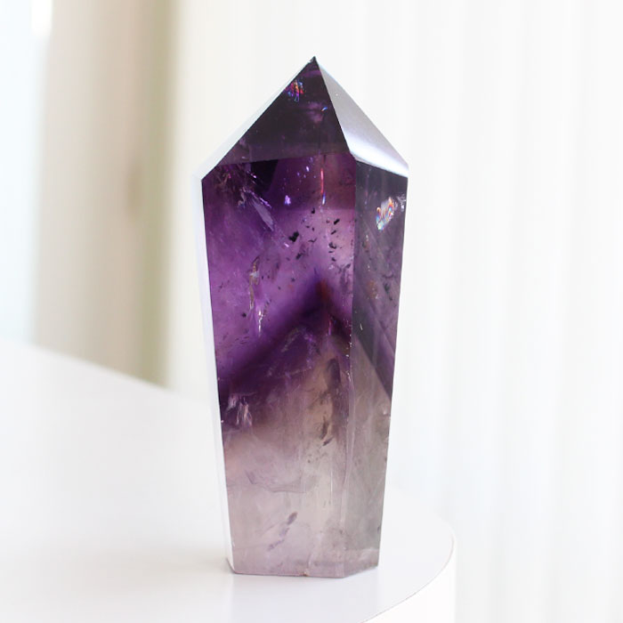 楽天市場】アメジスト ファントム ポイント 六角柱 【約209.6g