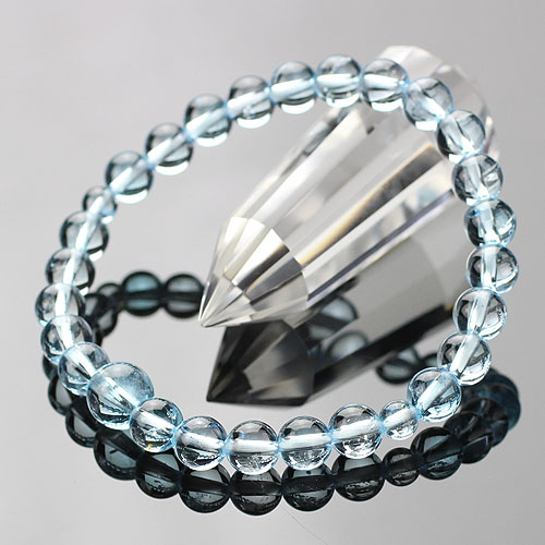 楽天市場】数珠ブレスレット 約6ミリ ブルークォーツ 桐箱付き