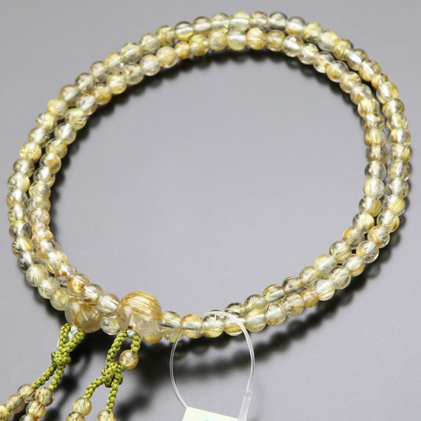 楽天市場】浄土真宗 数珠 女性用 8寸 ルチルクォーツ 銀花かがり