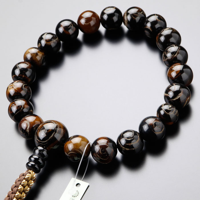 楽天市場】【数珠袋付き】数珠 男性用 18玉 本海松（約16×17ミリ