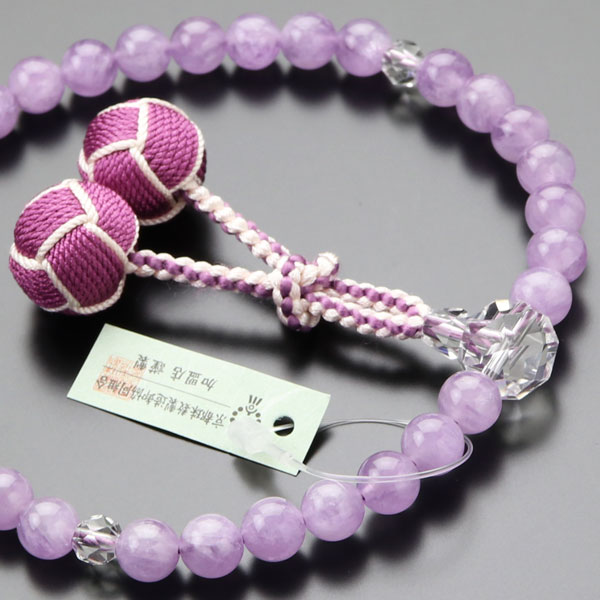 楽天市場】【数珠袋付き】数珠 女性用 約8ミリ 本紅水晶 2色梵天房