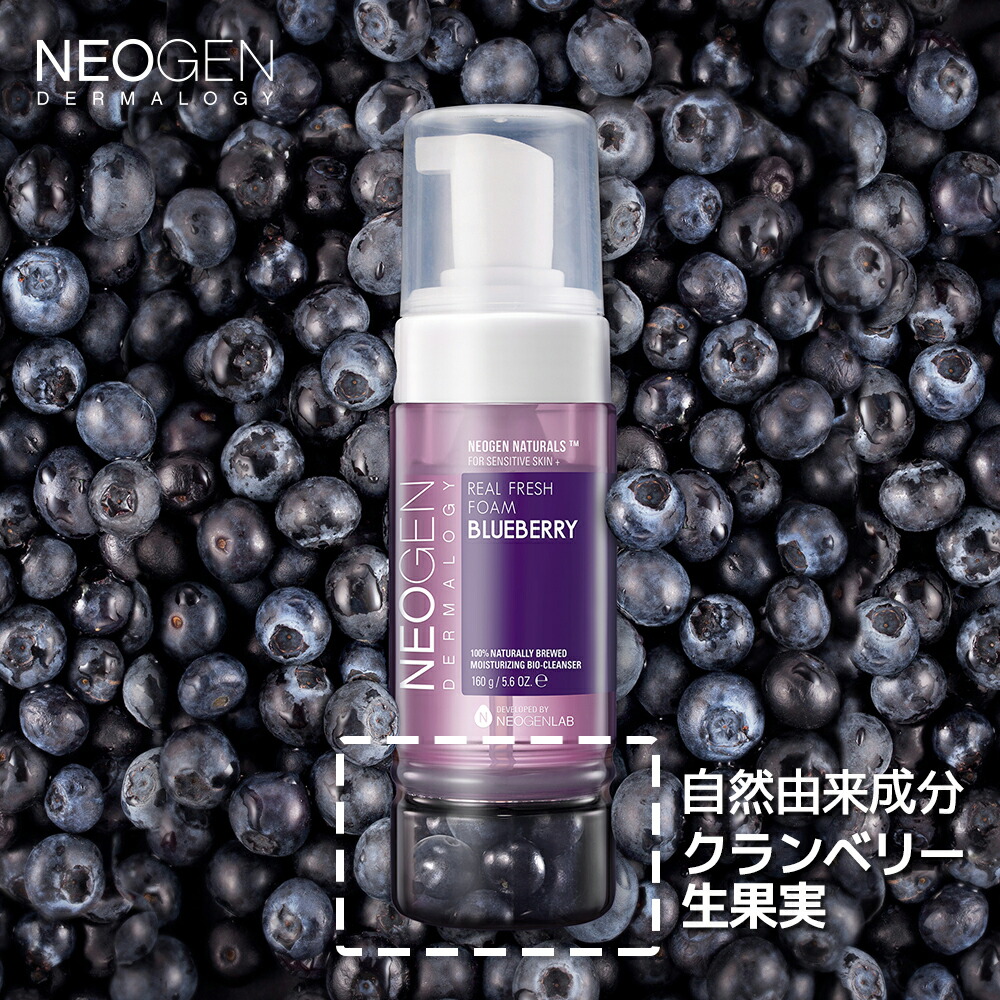楽天市場 リアルフレッシュフォームブルーベリー 160g 保湿 うるおい 角質ケア クレンジング 洗顔 フォーム 泡 毛穴 ケア 洗顔 韓国コスメ スキンケア 低刺激 泡洗顔 ネオゼン 韓国スキンケア フォーム 毛穴ケア Neogen公式 Neogen楽天市場店