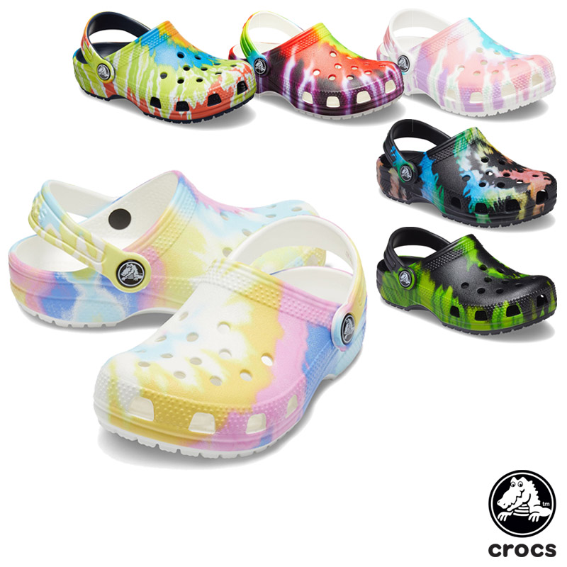 crocs classic tie dye graphic clog