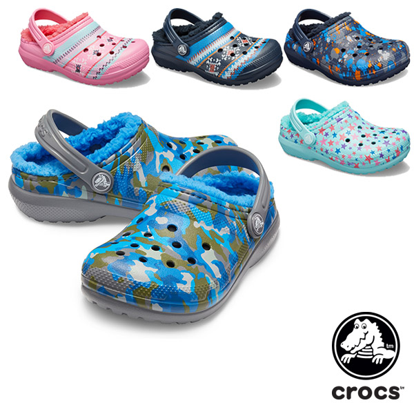 crocs classic printed lined clog