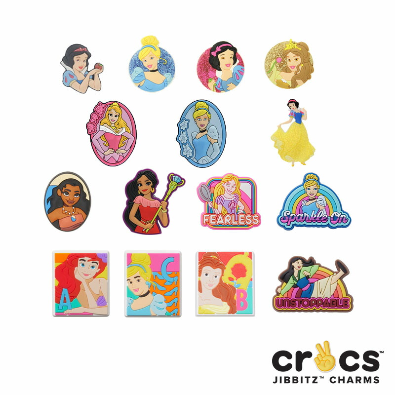 クロックス CROCS ジビッツ Jibbitz ディズニー プリンセス Disney Princess 白雪姫 シンデレラ アリエル 他 クロックス シューズアクセサリー キャラクター [RED] [小物]画像