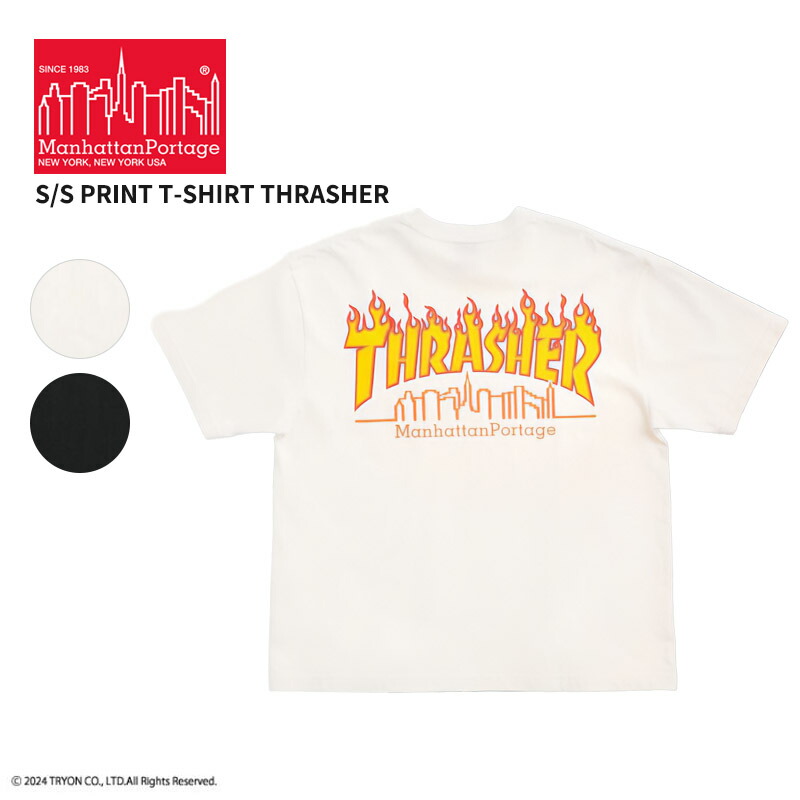 マンハッタン ポーテージ 半袖Tシャツ Manhattan Portage S/S Print T-Shirt THRASHER MP-M583 プリントTシャツ 半袖 6,435円