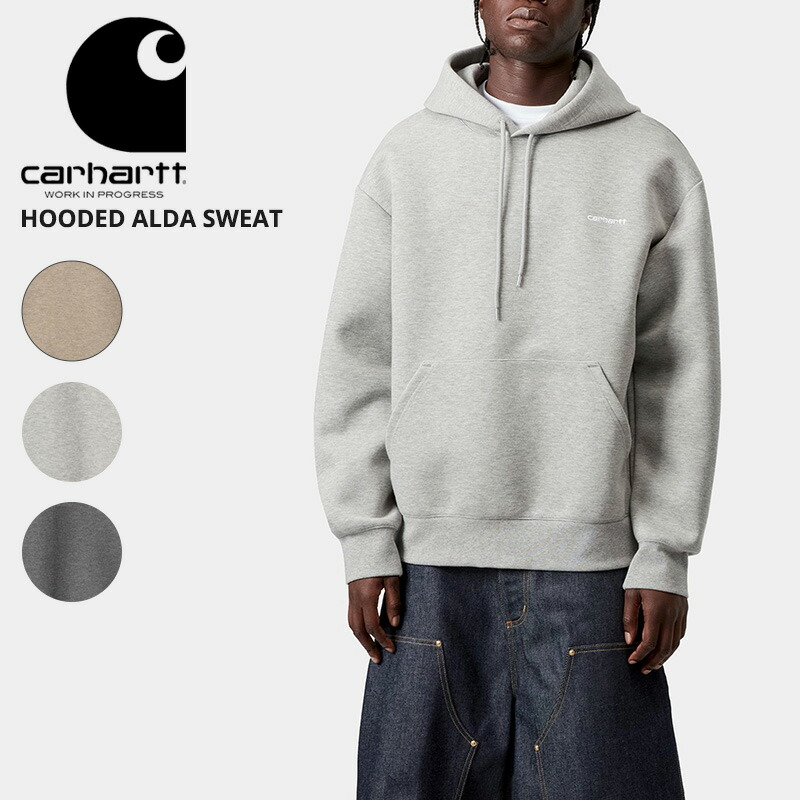 カーハート ダブリューアイピー メンズ ロゴ プリント パーカー Carhartt WIP フーデッド アルダ スウェット Hooded Alda Sweatshirt メンズ トップス プルオーバーパーカー I036055