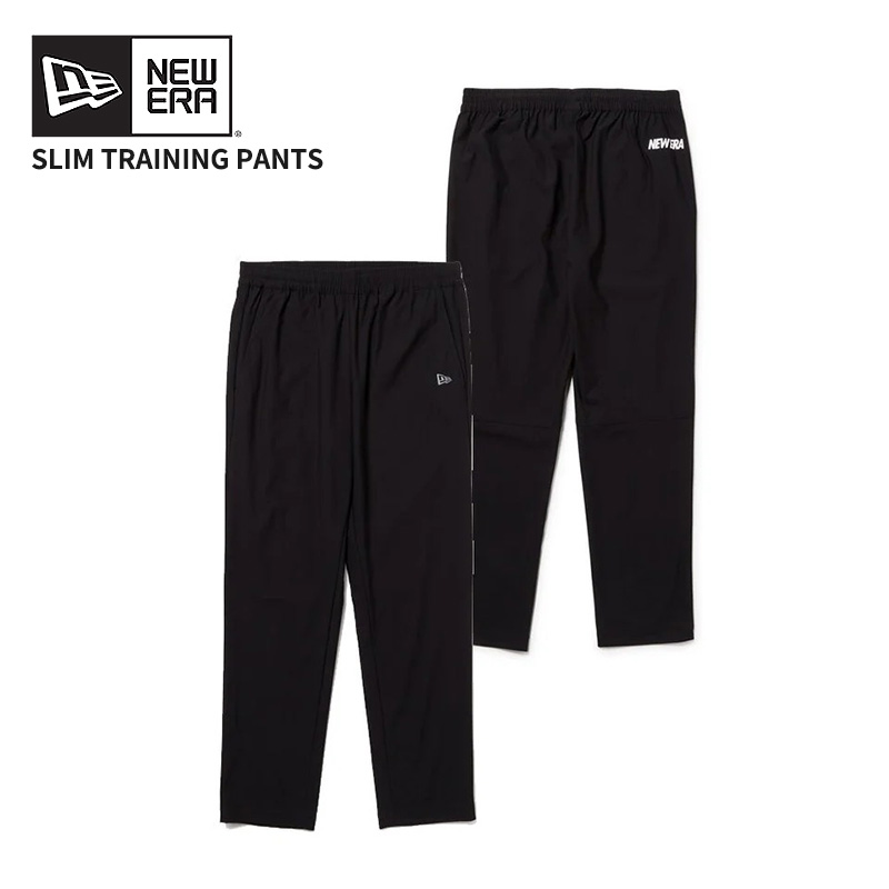 ニューエラ メンズ スリム トレーニングパンツ NEW ERA ブラック 黒 ストレッチ ボトムス パフォーマンスアパレル スポーツ ジムウェア 14674782