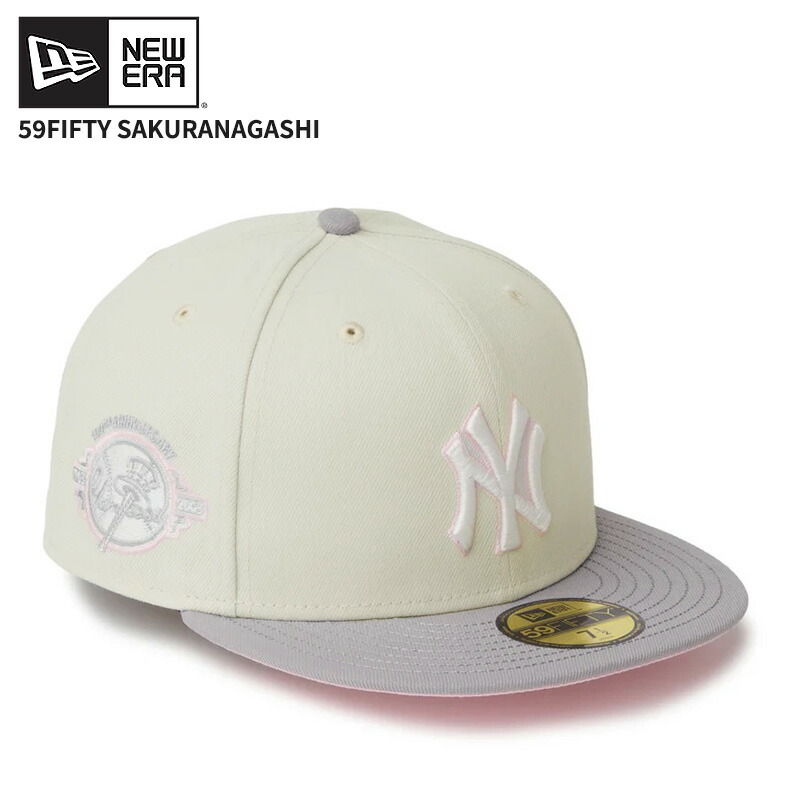 ニューエラ メンズ キャップ レディース 帽子 NEW ERA 59FIFTY Sakuranagashi 桜流し ニューヨーク・ヤンキース サンディリネン/グレー 14745146