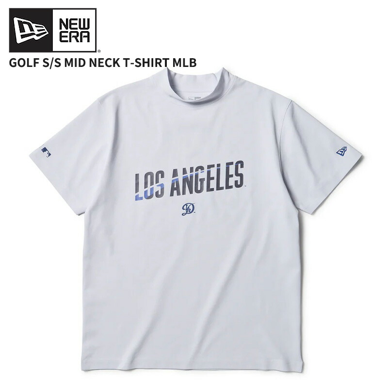 ニューエラ 半袖Tシャツ モックネック 半袖Tシャツ NEW ERA 半袖 ミッドネック Tシャツ MLB ロサンゼルス・ドジャース ホワイト 白 ゴルフ カットソー トップス 14859930