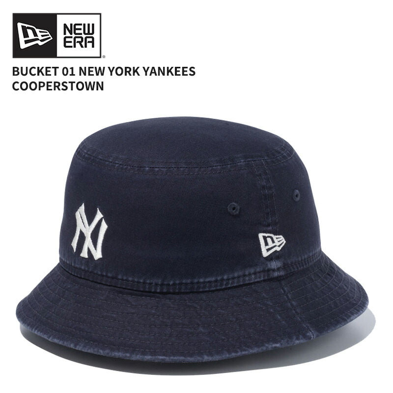 ニューエラ バケットハット バケハ NEW ERA バケット01 ニューヨーク・ヤンキース クーパーズタウン ネイビー 帽子 14109578