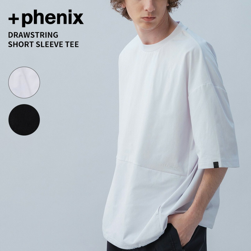 プラス フェニックス メンズ 吸水速乾 半袖Tシャツ + phenix ドローストリング ショートスリーブ Tシャツ DRAWSTRING SHORT SLEEVE TEE UVカット 春 夏 POT-26007F