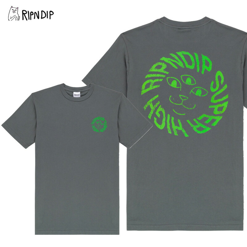 ★国内在庫/即発可*RIPNDIP*SPIRALING Tシャツ/CHARCOAL★ ☆国内在庫/即発可*RIPNDIP*SPIRALING Tシャツ/CHARCOAL