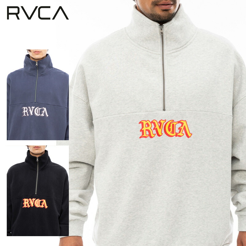 ルーカ RVCA SCRIPT ZIP メンズ スウェット ハーフジップ トレーナー 長袖 男性 bd042-156