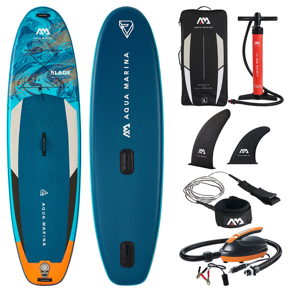 SUP インフレータブル スタンドアップパドルボード AQUA MARINA アクアマリーナ BLADE ブレード BT-22BL サップボード 電動ポンプセット