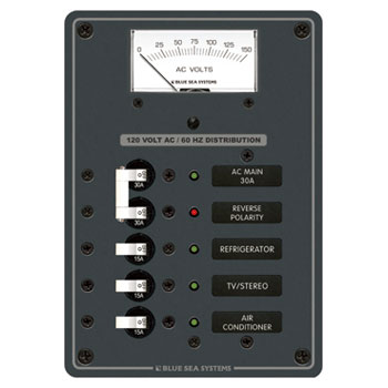 BLUE SEA SYSTEMS(ブルーシー) ACサーキットブレーカー付 スイッチパネル 3P 8043